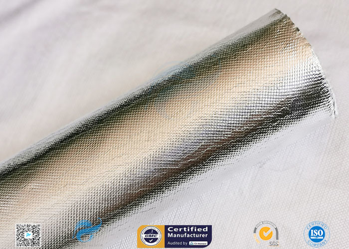 25oz Sliver Aluminium Foil Laminated Fiberglass Fabric Non Combustible