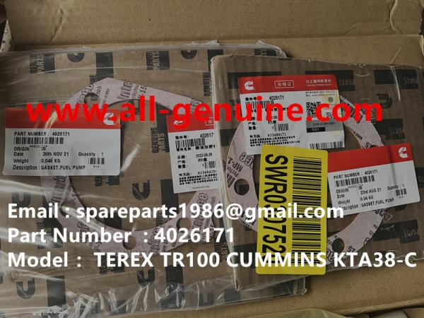 4026171 GASKET TEREX CUMMINS DUMP TRUCK TR50 TR60 TR100 TR70 MINING HAULER OFF