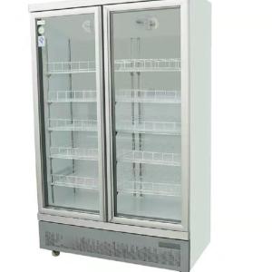 Wholesale Double door glass door stainless steel air-cooled large capacity beverage cabinet from china suppliers
