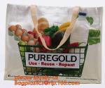 Premium eco wholesale custom print laminated gold metallic polypropylene woven