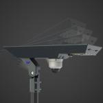 Outdoor Waterproof Motion Sensor Solar Powered Pole Lamp Landscape Street