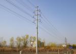 Double / Single Circuit Transmission Tower , Customized Steel Pole Tower