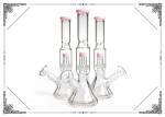 12.5 Inches Perc Glass Water Pipe Diamond Base With Pink Showerhead Perc