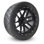 215/40R 15 inch golf Cart Matte Black Wheels and Tires Easy to Install