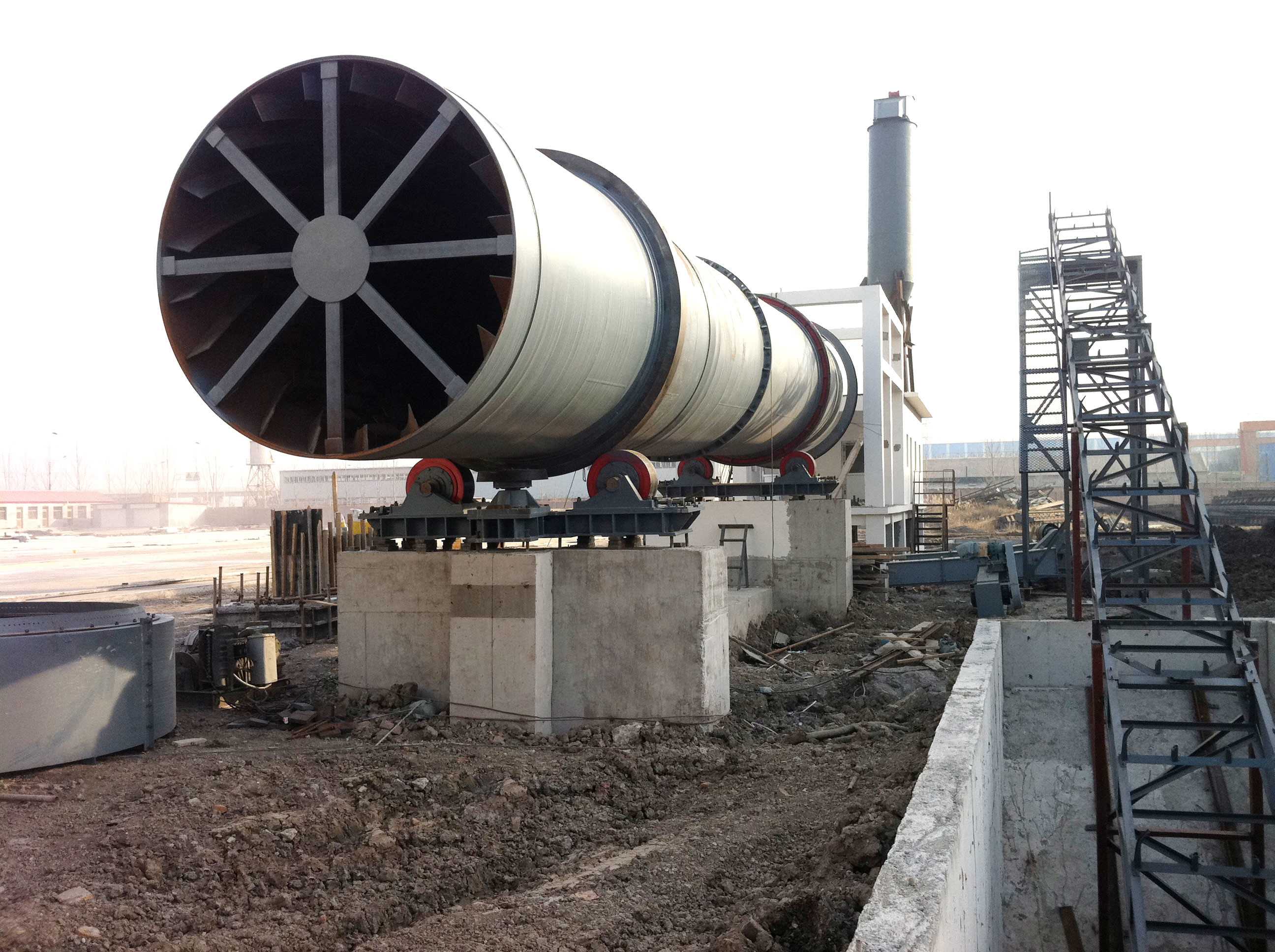 Three Cylinder Industrial Rotary Dryer High Efficiency For Cement / Sand Industry