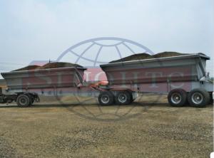 Wholesale 60 Ton Double Axle Dump Trailer 13 / 16 Ton Axle Model 28T Landing Gear from china suppliers