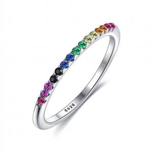 Wholesale 21.1mm 1.2g Sterling Silver Jewelry Rings ODM Lead Free Rainbow Color Ring from china suppliers