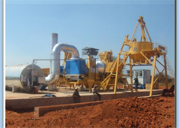 170KW Mobile Hot Drum Mix Asphalt Plant , 5M3 Aggregate Hopper Concrete Mixing