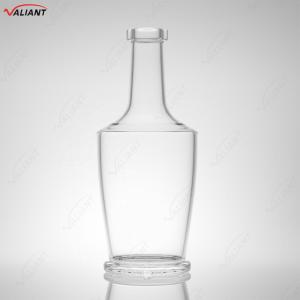 Wholesale Whiskey Vodka Tequila Brandy Gin Rum Glass Bottle with Cork 750ml Custom Shape from china suppliers