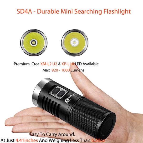 Super Bright Cree Lumintop Sd4a Flashlight , Search Cree Tactical Flashlight