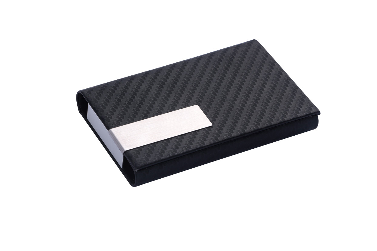 Slim Metal Name Card Holder Holds Up To 50 Business Cards Rectangle Design In Polybag Pack