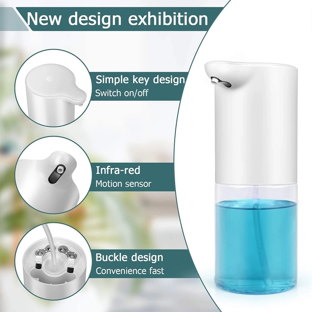 Bathroom Portable Standing Sensor Touchless Non Contact Rechargeable Automatic Hand Sanitizer Foam Soap Dispenser