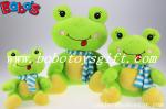 Lovely Cute Baby Stuffed Green Frog Animal With Blue Scarf