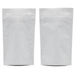 ziplockk Mylar White Kraft Stand Up Pouch Compostable Non Toxic MOPP