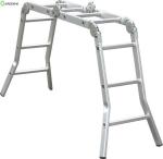 Silver Oxide Folding Aluminum Step Ladder Heavy Duty