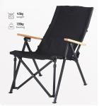 Metal 4-Position Adjustable Backrest Folding Chair for Camping Fishing Hiking