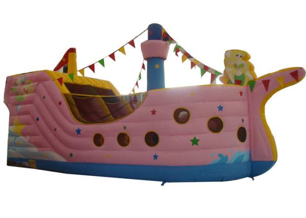 Mermaid Cartoon Giant Inflatable Assault Course , Amusement Park Obstacle Course