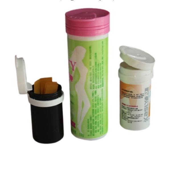 Customized Color Effervescent Tablet Flip-top Tube with Desiccant and Food Grade