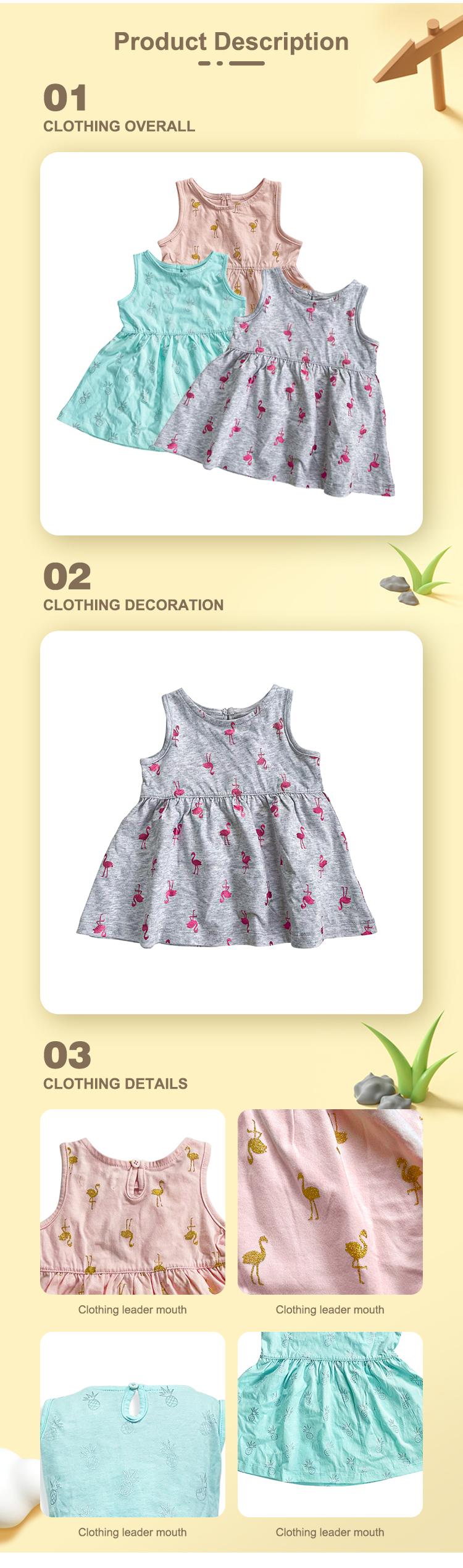 Support 7 Days Sample Order Lead Time Baby Girl Dress 100% Cotton Perfect for Birthday