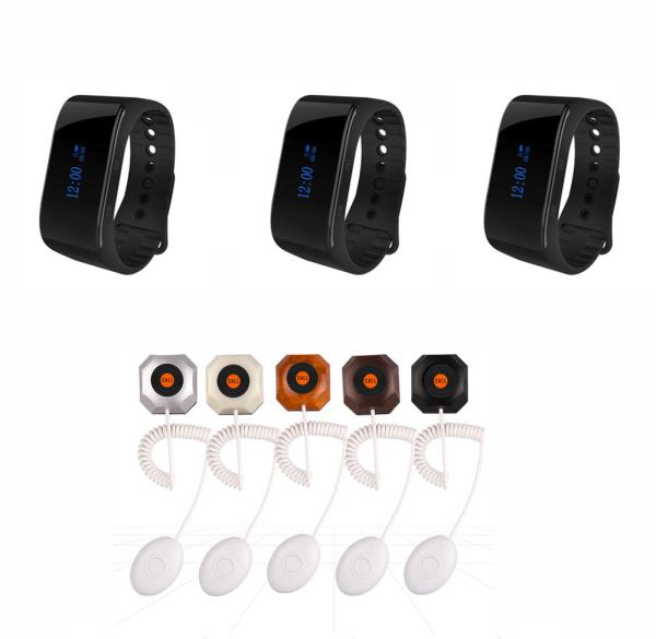 Wireless nursing calling system with waterproof watches for nurse and toilet