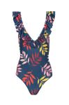 Tiered Layer Tie a Knot Front Top With Low waist Bikini swimsuit high cut