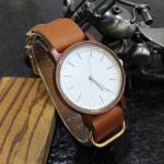 Complete Calendar Minimalist Leather Watch Red Sandalwood Watch Private Label