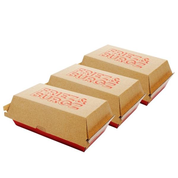 Custom burger boxes are eco-friendly biodegradable corrugated paper fast food packaging boxes