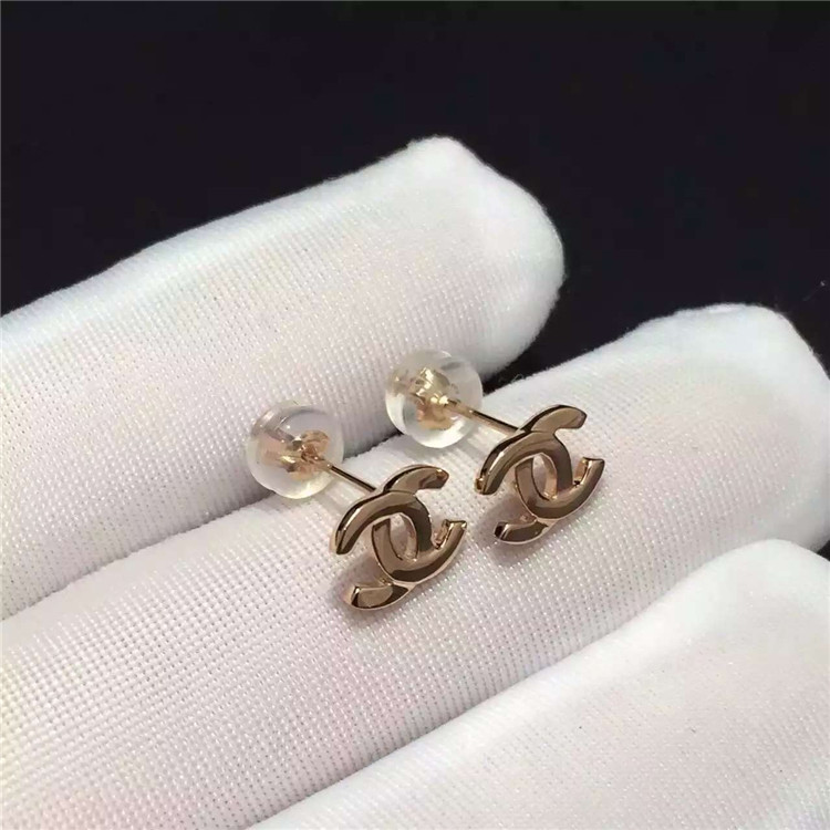 Logo Earrings in 18K White Gold Pave Diamonds Fashion Lady Jewelry Global Shipping