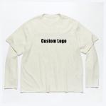 Graphic Printing Acid Stone Wash Vintage Double Layer Long Sleeve T Shirt for