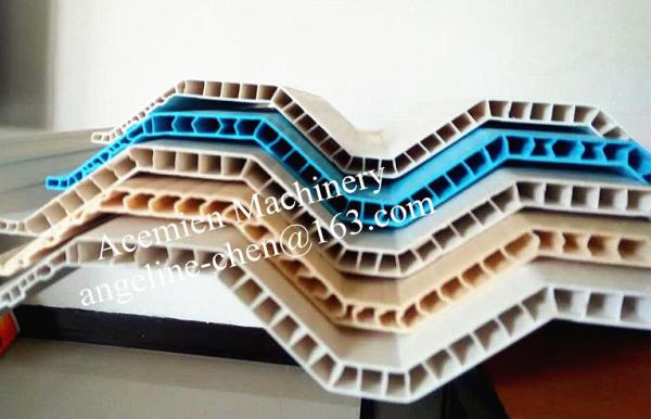 plastic PVC hollow wave roofing sheet/roof tile extruder machine production line