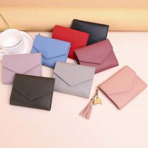 Wholesale Women's Small Compact Bifold Genuine Leather Pocket Wallet with Id Card Case and Custom Logo from china suppliers