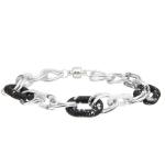 Miami Style Silver Chain Link Bracelet Magnetic Buckle