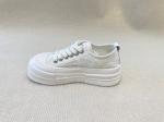 OEM ODM White Leather Casual Sneakers Lace Up 35-40 China Size
