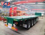 Standard 28 Ton Landing Gear 3 Axles 20ft 40ft Flat Bed Truck Trailer for 60Ton