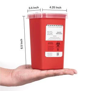 China Sharps Container for Home Use 1 Quart (1-Pack) | Biohazard Needle and Syringe Disposal | Small Portable Container on sale