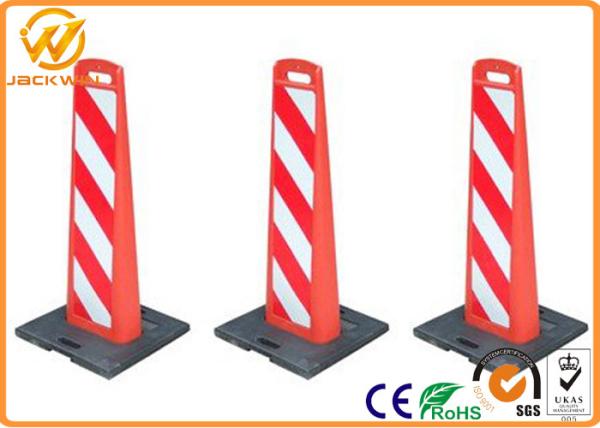 Reflective Vertical Traffic Delineator Post Bollard With Rubber Base For