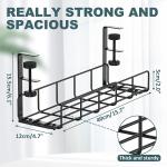 Under Desk Cable Management Tray Steel Mesh Cable Organizer for Storage Holders