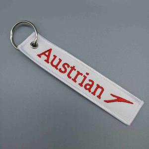 Wholesale Symmetrical Flight Tag Keyring Double Stitch Pure White Aesthetic For Aviation Collector from china suppliers