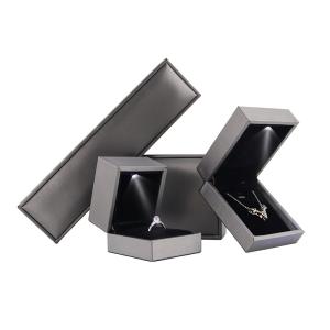 Wholesale Jewelry Package for Hanhong custom logo luxury faux leather silver LED box Contact us from china suppliers