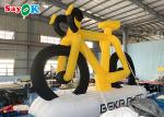 Yellow Advertising High Custom Inflatable Products Promotional Model Bicycle