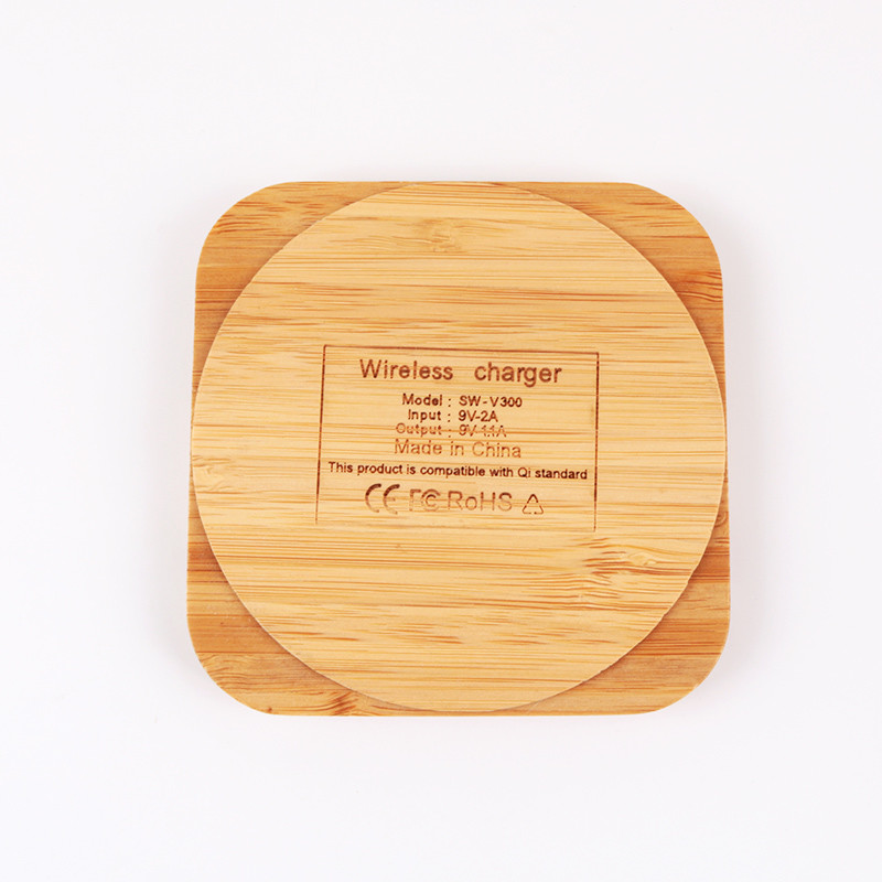 Bamboo Material Multifunction Wireless Charger 10W 15W Engrave Logo For Phone