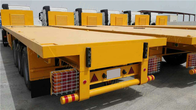 40 Foot High Bed Semi Trailer With 4 Axles For Carry Container , Cement Bags With Warranty
