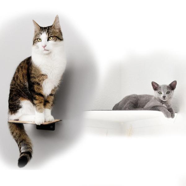Aluminum Durable Metal Frame Cat Climbing Wall Shelves with Single-side Bracket