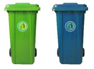 China 240LCustom plastic garbage bin for outdoor use, Large capacity 660 liter plastic garbage four-wheeled cart with lid bin on sale