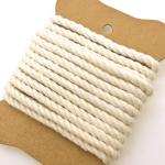 3/4 Strand 10mm Ecru Color Twisted Coarse Cotton Rope for Canvas Bag Length 0