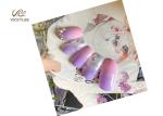 Press On Artificial Coffin Purple DIY Fake Nails With Crystal Stone