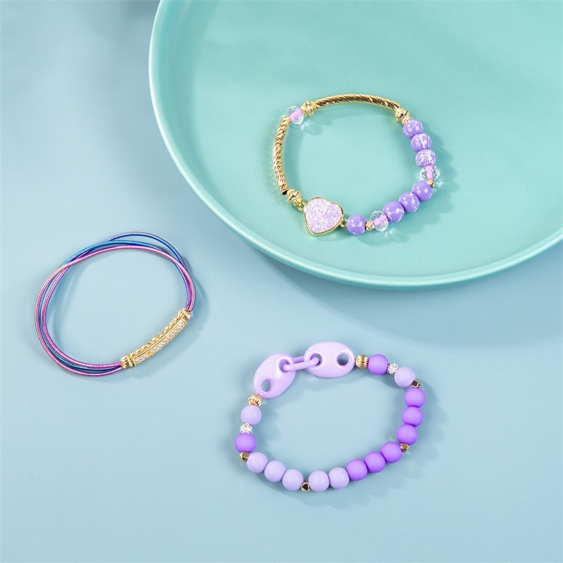 6mm Round Acrylic Stretchy Handmade Beads Bracelet For Women Party
