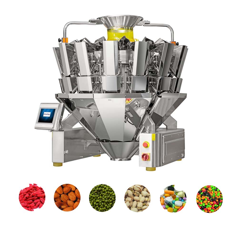 32 Heads Multihead Weigher Packing Machine IP65 Certificat HMI Programmed