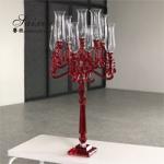 Blue Crystal Glass Candelabra Hurricane 9 Arm White Crystal Candelabra For Event