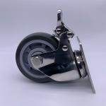 Stainless Steel Fork PU Tread Locking Caster 75mm 100kg Load
